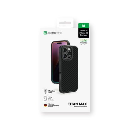 iPhone 16 Pro Max Kılıf M-safe Şarj Özellikli 600D Aramid Fiber Amazingthing Titan Max Serisi Kapak
