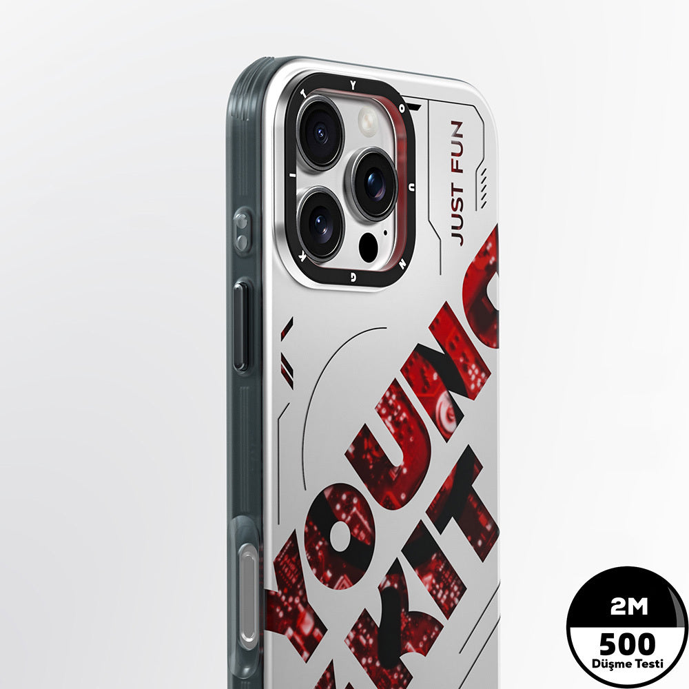 iPhone 16 Pro Max Kılıf M-safe Şarj Özellikli Airbagli Çift Katmanlı Youngkit Future Serisi Kapak
