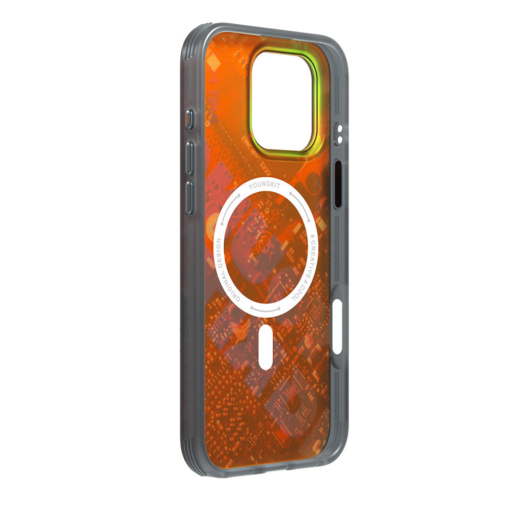 iPhone 16 Pro Max Kılıf M-safe Şarj Özellikli Airbagli Çift Katmanlı Youngkit Future Serisi Kapak