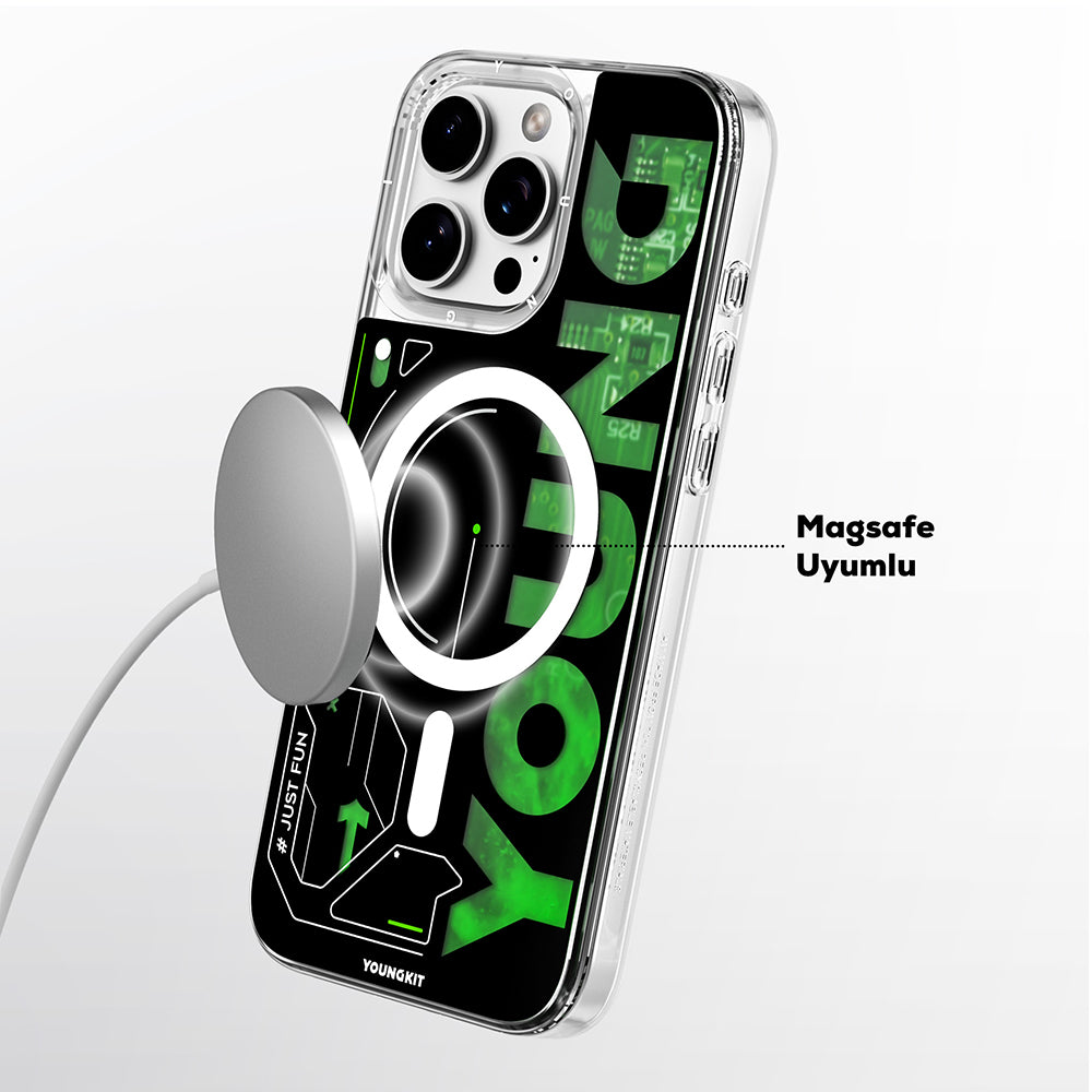 iPhone 16 Pro Max Kılıf M-safe Şarj Özellikli Airbagli Çift Katmanlı Youngkit Future Streamer Serisi Kapak