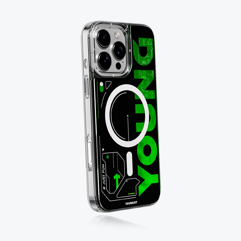 iPhone 16 Pro Max Kılıf M-safe Şarj Özellikli Airbagli Çift Katmanlı Youngkit Future Streamer Serisi Kapak