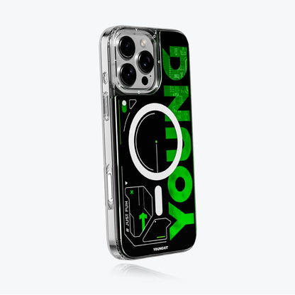 iPhone 16 Pro Max Kılıf M-safe Şarj Özellikli Airbagli Çift Katmanlı Youngkit Future Streamer Serisi Kapak