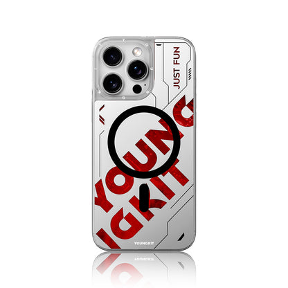 iPhone 16 Pro Max Kılıf M-safe Şarj Özellikli Airbagli Çift Katmanlı Youngkit Future Streamer Serisi Kapak