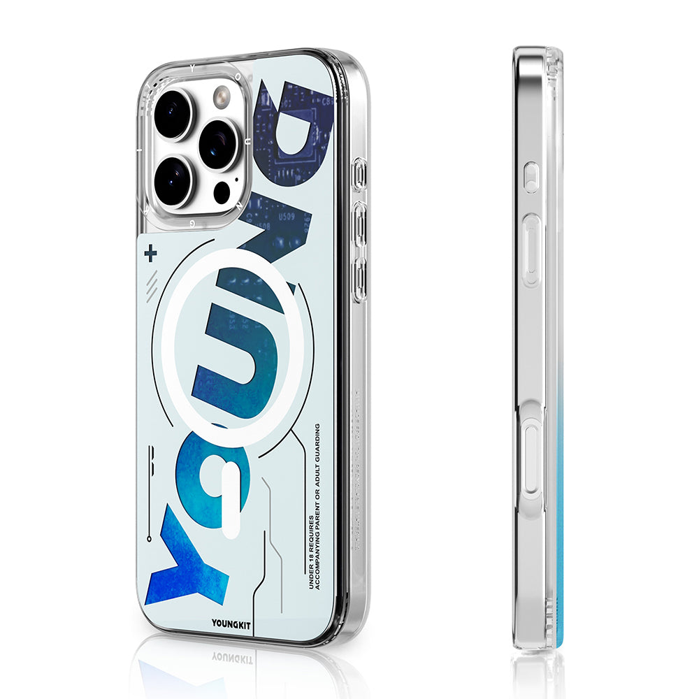 iPhone 16 Pro Max Kılıf M-safe Şarj Özellikli Airbagli Çift Katmanlı Youngkit Future Streamer Serisi Kapak