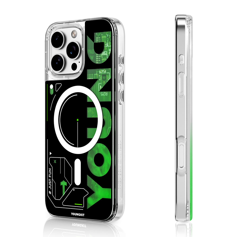iPhone 16 Pro Max Kılıf M-safe Şarj Özellikli Airbagli Çift Katmanlı Youngkit Future Streamer Serisi Kapak