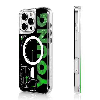 iPhone 16 Pro Max Kılıf M-safe Şarj Özellikli Airbagli Çift Katmanlı Youngkit Future Streamer Serisi Kapak