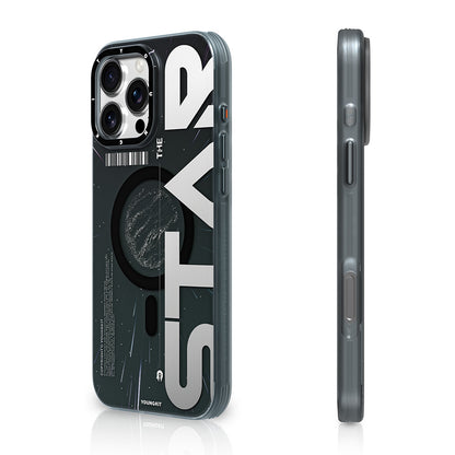 iPhone 16 Pro Max Kılıf M-safe Şarj Özellikli Airbagli Hologram Tasarımlı Youngkit Interstellar Serisi Kapak