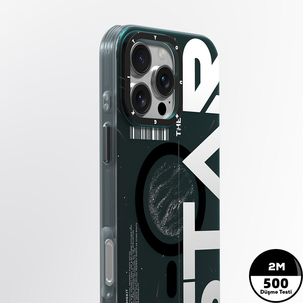 iPhone 16 Pro Max Kılıf M-safe Şarj Özellikli Airbagli Hologram Tasarımlı Youngkit Interstellar Serisi Kapak