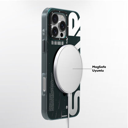 iPhone 16 Pro Max Kılıf M-safe Şarj Özellikli Airbagli Hologram Tasarımlı Youngkit Interstellar Serisi Kapak