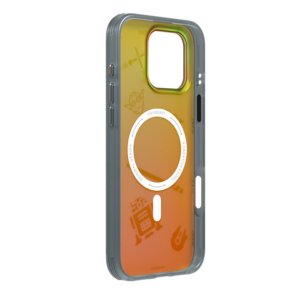 iPhone 16 Pro Max Kılıf M-safe Şarj Özellikli Airbagli Hologram Tasarımlı Youngkit Interstellar Serisi Kapak