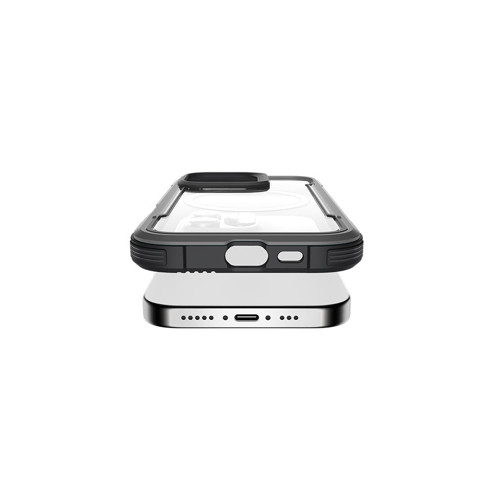 iPhone 16 Pro Max Kılıf M-safe Şarj Özellikli Airbagli Raptic Shield Serisi Şeffaf Arka Yüzey Kapak