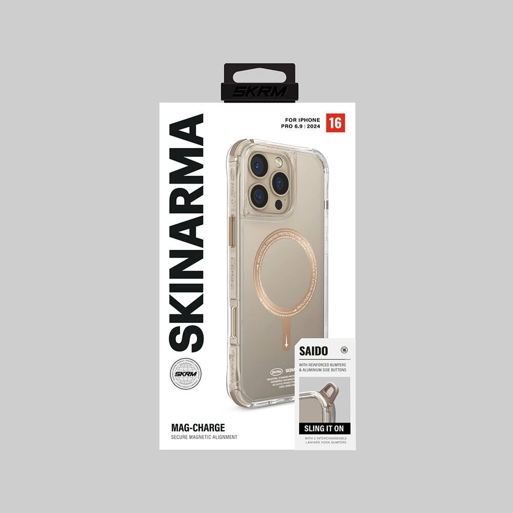 iPhone 16 Pro Max Kılıf M-safe Şarj Özellikli Airbagli Şeffaf SkinArma Saido Prime Kapak