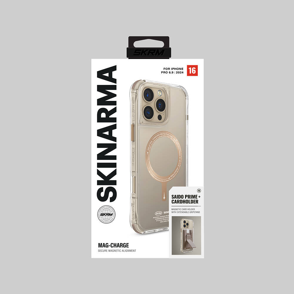iPhone 16 Pro Max Kılıf M-safe Şarj Özellikli Airbagli Şeffaf SkinArma Saido Prime Kapak