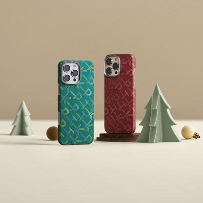 iPhone 16 Pro Max Kılıf M-safe Şarj Özellikli Aramid Fiber Pitaka Tactile Woven Monogram Serisi Kapak