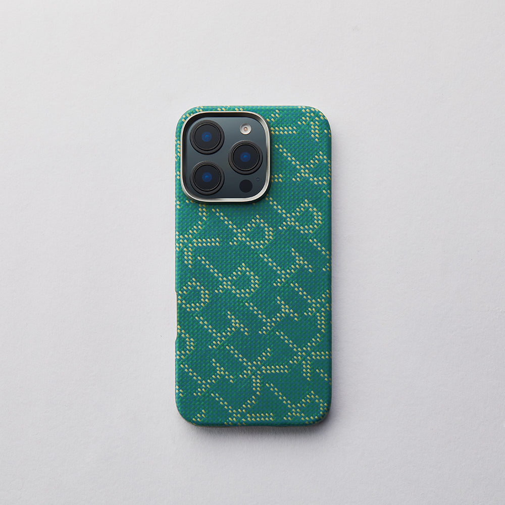 iPhone 16 Pro Max Kılıf M-safe Şarj Özellikli Aramid Fiber Pitaka Tactile Woven Monogram Serisi Kapak