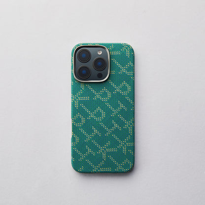iPhone 16 Pro Max Kılıf M-safe Şarj Özellikli Aramid Fiber Pitaka Tactile Woven Monogram Serisi Kapak