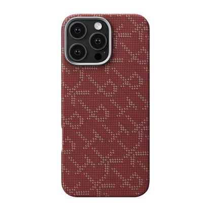 iPhone 16 Pro Max Kılıf M-safe Şarj Özellikli Aramid Fiber Pitaka Tactile Woven Monogram Serisi Kapak