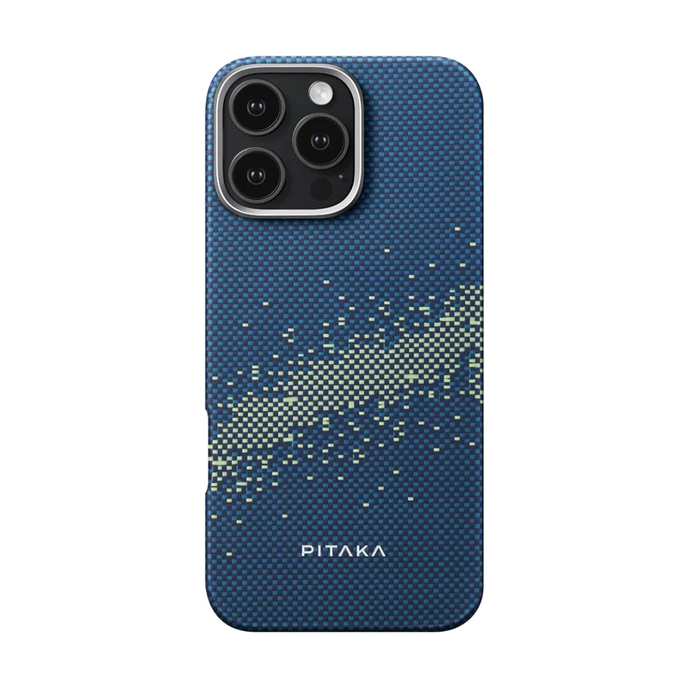 iPhone 16 Pro Max Kılıf M-safe Şarj Özellikli Aramid Fiber Pitaka Tactile Woven Starpeak Serisi Milky Way Galaxy Kapak