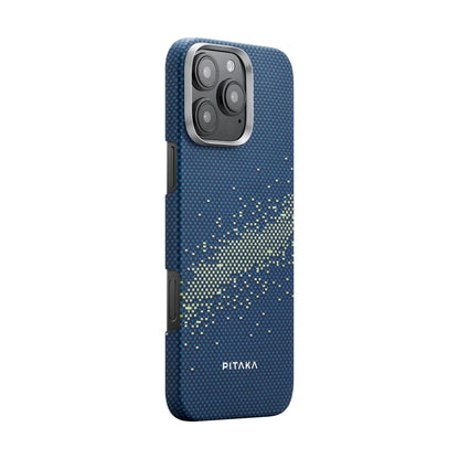 iPhone 16 Pro Max Kılıf M-safe Şarj Özellikli Aramid Fiber Pitaka Tactile Woven Starpeak Serisi Milky Way Galaxy Kapak