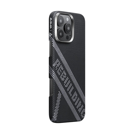 iPhone 16 Pro Max Kılıf M-safe Şarj Özellikli Aramid Fiber Re-TROS Tasarımlı Pitaka Tactile Woven Rebuilding Serisi Kapak