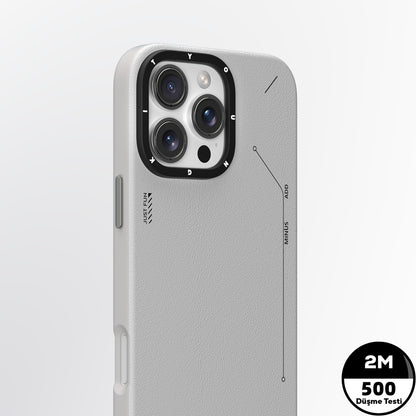 iPhone 16 Pro Max Kılıf M-safe Şarj Özellikli Basit Mat Deri Desenli Youngkit Tech Fashion Serisi Kapak