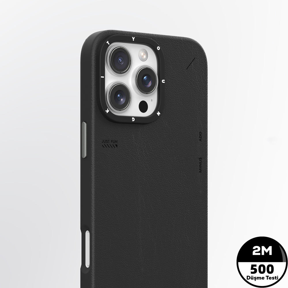 iPhone 16 Pro Max Kılıf M-safe Şarj Özellikli Basit Mat Deri Desenli Youngkit Tech Fashion Serisi Kapak