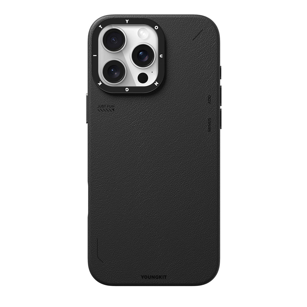 iPhone 16 Pro Max Kılıf M-safe Şarj Özellikli Basit Mat Deri Desenli Youngkit Tech Fashion Serisi Kapak