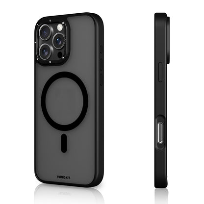 iPhone 16 Pro Max Kılıf M-safe Şarj Özellikli Cam Arka Yüzey TPU Youngkit Gemstone Serisi Kapak