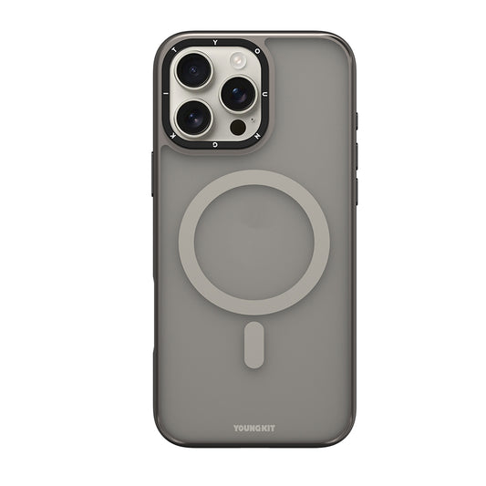 iPhone 16 Pro Max Kılıf M-safe Şarj Özellikli Cam Arka Yüzey TPU Youngkit Gemstone Serisi Kapak