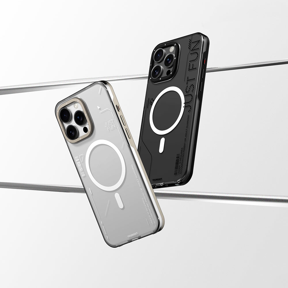 iPhone 16 Pro Max Kılıf M-safe Şarj Özellikli Çıkarılabilir Arka Yüzeyli Youngkit Mecha Kapak