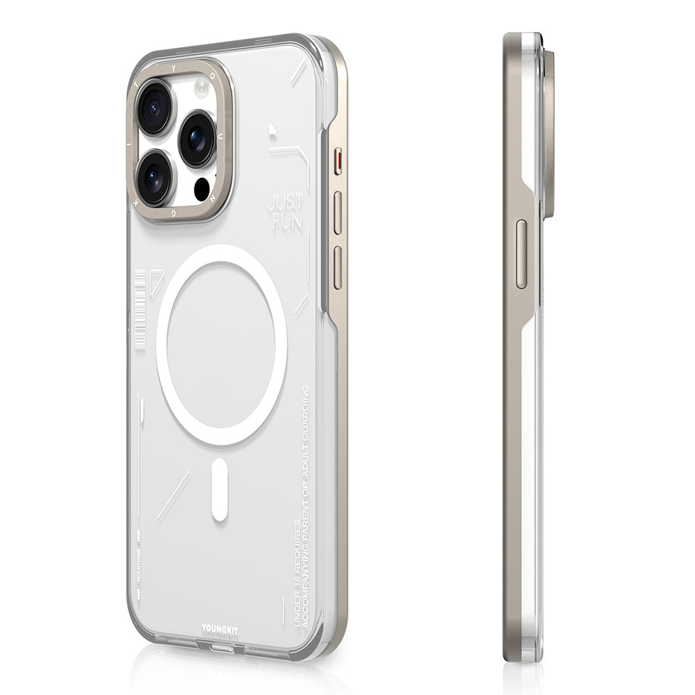 iPhone 16 Pro Max Kılıf M-safe Şarj Özellikli Çıkarılabilir Arka Yüzeyli Youngkit Mecha Kapak
