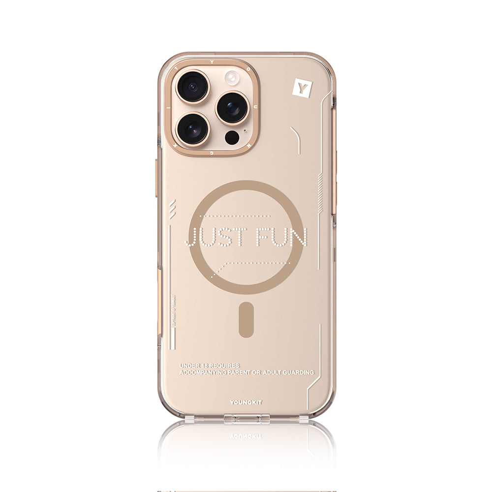 iPhone 16 Pro Max Kılıf M-safe Şarj Özellikli Çıkarılabilir Arka Yüzeyli Youngkit Mecha Kapak