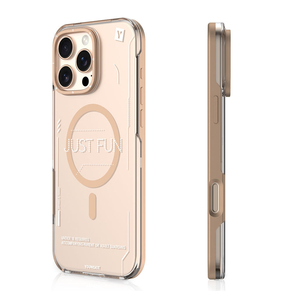 iPhone 16 Pro Max Kılıf M-safe Şarj Özellikli Çıkarılabilir Arka Yüzeyli Youngkit Mecha Kapak