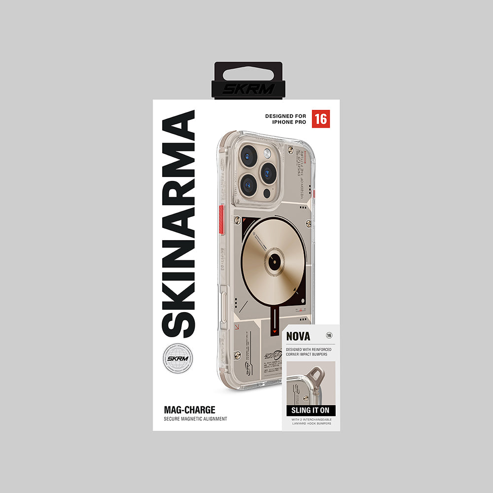 iPhone 16 Pro Max Kılıf M-safe Şarj Özellikli Disk Desenli Airbag Tasarımlı Skinarma Nova Kapak