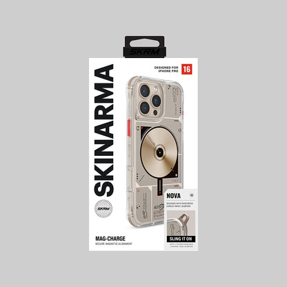 iPhone 16 Pro Max Kılıf M-safe Şarj Özellikli Disk Desenli Airbag Tasarımlı Skinarma Nova Kapak