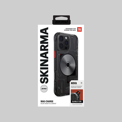 iPhone 16 Pro Max Kılıf M-safe Şarj Özellikli Disk Desenli Airbag Tasarımlı Skinarma Nova Kapak