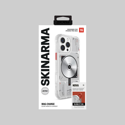 iPhone 16 Pro Max Kılıf M-safe Şarj Özellikli Disk Desenli Airbag Tasarımlı Skinarma Nova Kapak