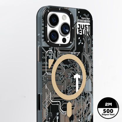 iPhone 16 Pro Max Kılıf M-safe Şarj Özellikli Kamera Denetim Butonlu Youngkit Technology Serisi Kapak