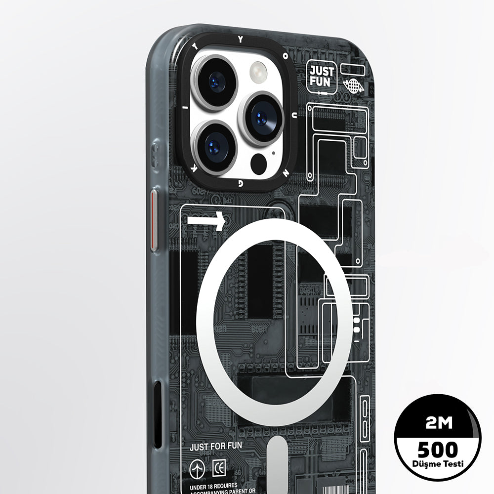 iPhone 16 Pro Max Kılıf M-safe Şarj Özellikli Kamera Denetim Butonlu Youngkit Technology Serisi Kapak