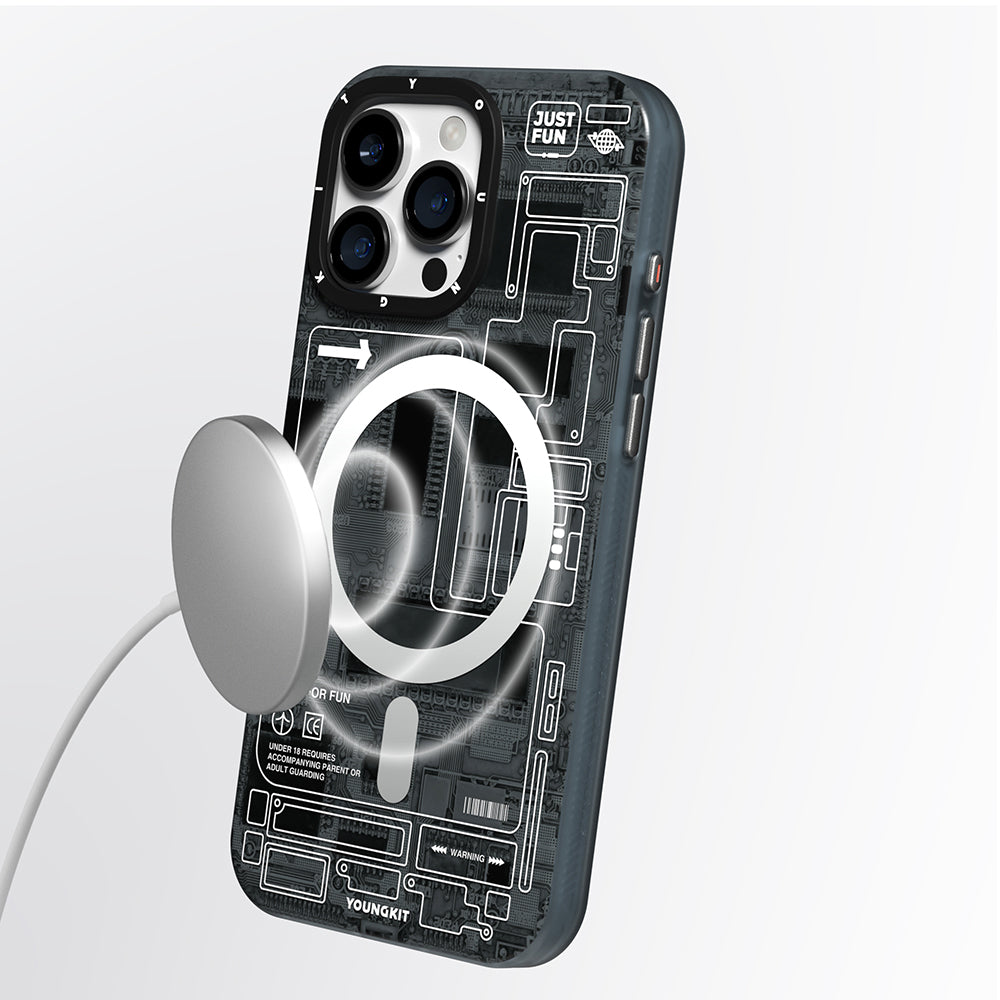 iPhone 16 Pro Max Kılıf M-safe Şarj Özellikli Kamera Denetim Butonlu Youngkit Technology Serisi Kapak