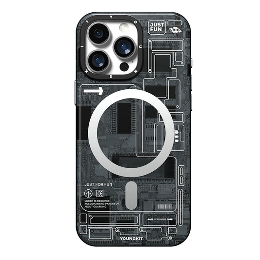 iPhone 16 Pro Max Kılıf M-safe Şarj Özellikli Kamera Denetim Butonlu Youngkit Technology Serisi Kapak