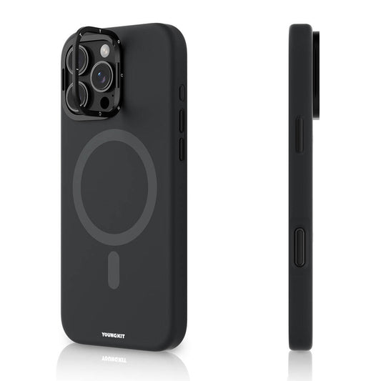 iPhone 16 Pro Max Kılıf M-safe Şarj Özellikli Kamera Standlı Youngkit Bitty Cream Kapak