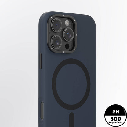 iPhone 16 Pro Max Kılıf M-safe Şarj Özellikli Kamera Standlı Youngkit Bitty Cream Kapak