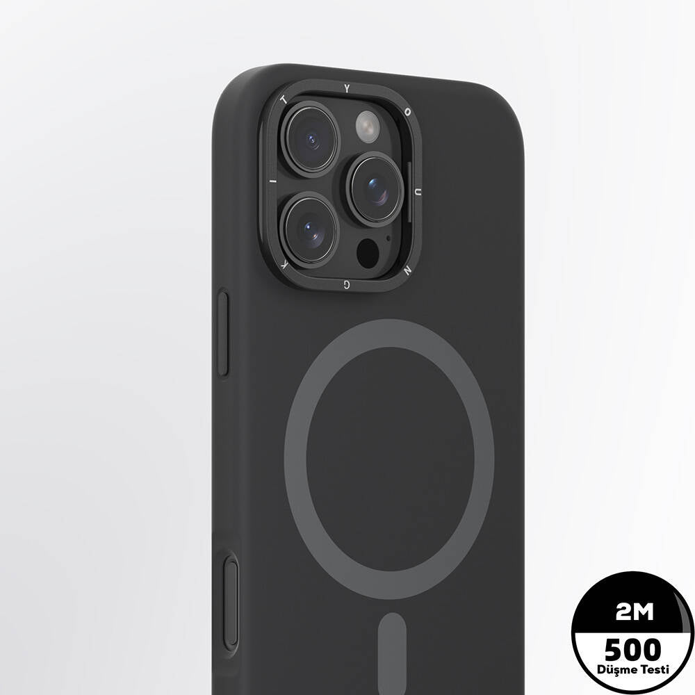 iPhone 16 Pro Max Kılıf M-safe Şarj Özellikli Kamera Standlı Youngkit Bitty Cream Kapak