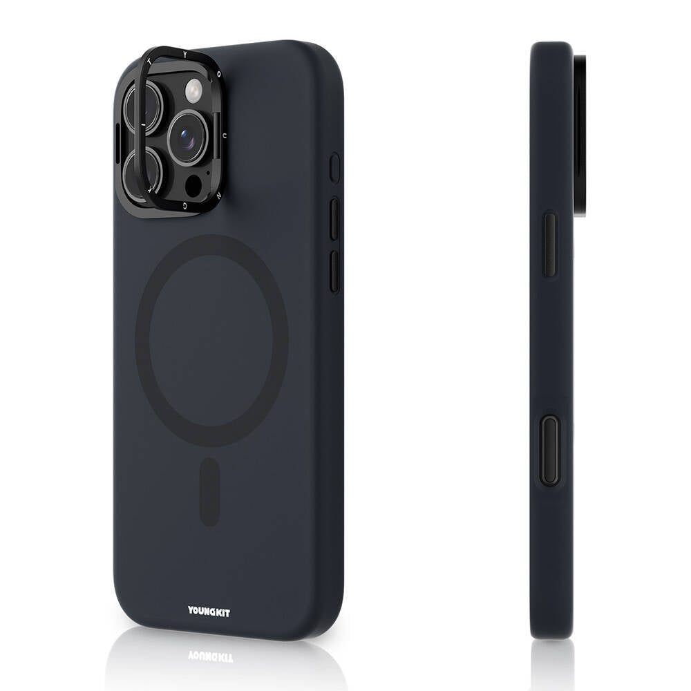 iPhone 16 Pro Max Kılıf M-safe Şarj Özellikli Kamera Standlı Youngkit Bitty Cream Kapak