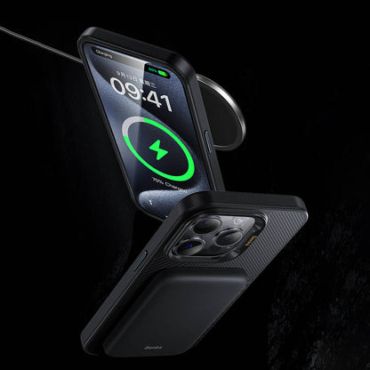 iPhone 16 Pro Max Kılıf M-safe Şarj Özellikli Karbon Fiber Benks Montage Hybrid ArmorPro Kevlar Kapak