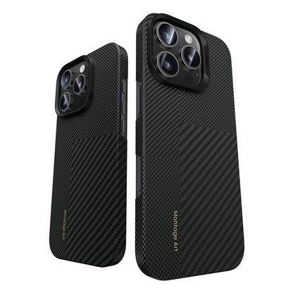 iPhone 16 Pro Max Kılıf Magsafe Şarj Özellikli Karbon Fiber Benks Yeni Seri Montage ArmorAir Kevlar Kapak