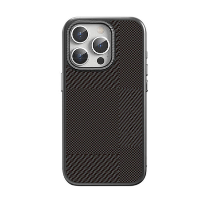 iPhone 16 Pro Max Kılıf M-safe Şarj Özellikli Karbon Fiber Desenli Mutural Montage Kapak