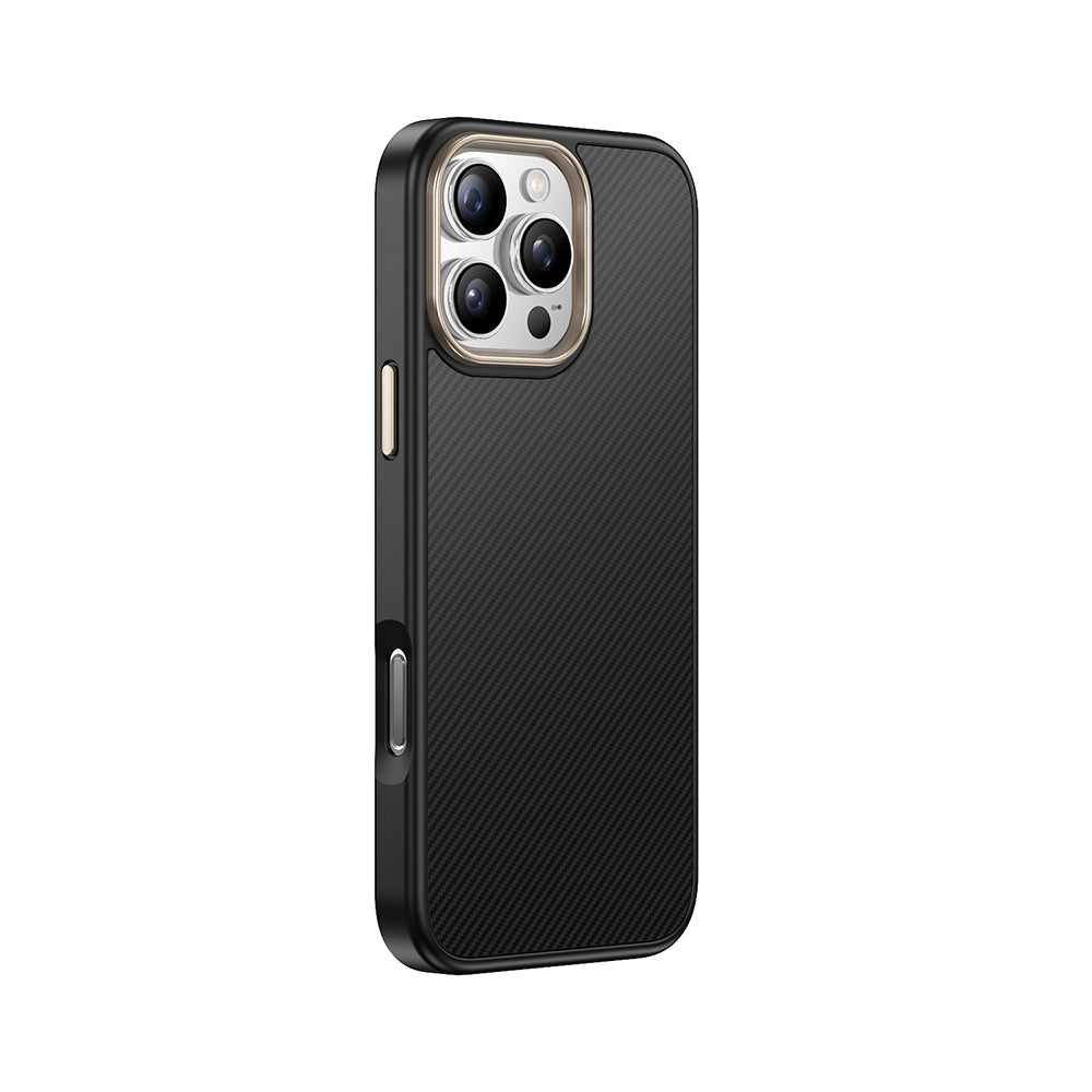 Apple iPhone 16 Pro Max Kılıf M-safe Şarj Özellikli Karbon Fiber Görünümlü Zore Antina Kapak