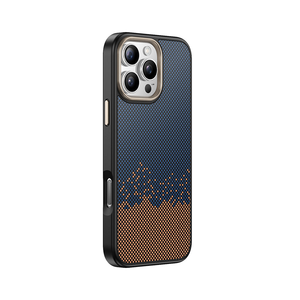 Apple iPhone 16 Pro Max Kılıf M-safe Şarj Özellikli Karbon Fiber Görünümlü Zore Antina Kapak